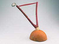 Liberian frame zither with calabash resonator