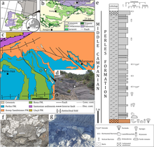 Map of the Cal Torrades Locality and stratigraphy of the Perles formation Cal Torrades Locality (Perles Formation).png