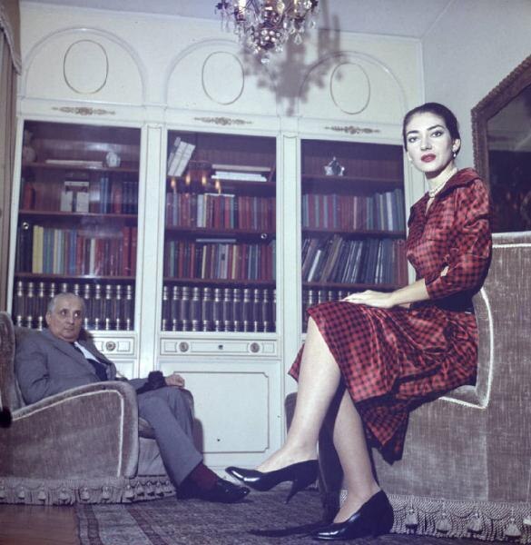 Callas with her husband Giovanni Battista Meneghini in 1957