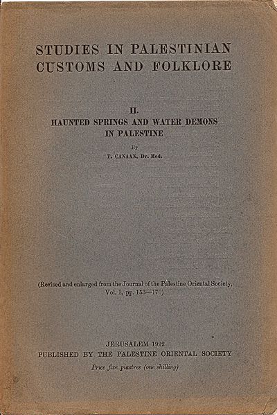 The cover of Haunted Springs and Water Demons in Palestine, published in 1922