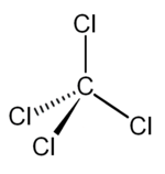 Esquema del tetracloruro de carbono