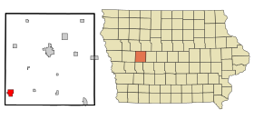 Carroll County Iowa Incorporated and Unincorporated areas Manning Highlighted.svg