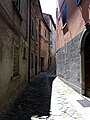 Via del centro storico di Castiglione di Garfagnana, Toscana, Italia