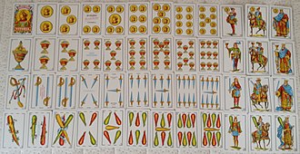 Castilian pattern introduced by Heraclio Fournier. Castilian pattern.jpg