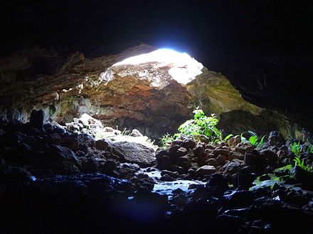 Cave opening at Ana Te Pahu