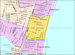 Mapa de la Oficina del Censo de Bradley Beach, Nueva Jersey