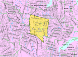 Карта Бюро переписи населения округа Вашингтон, округ Берген, штат Нью-Джерси