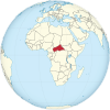 Central African Republic on the globe (Africa centered).svg