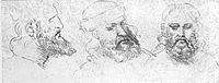 Изледване на мъжка глава на Леонардо да Винчи. Вероятен портрет на Чезаре Борджия