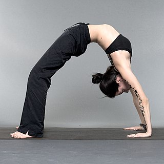 Chakrasana Standing back-bending posture in hatha yoga