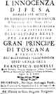 Chelleri - L'innocenza difesa - title page of the libretto, Florence 1721.png