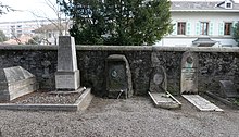 Sismondi's grave (2nd from left) at the cemetery of Chêne-Bougeries