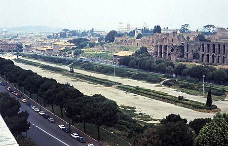 منظر حديث من عام 1978 لموقع السيرك من اخذت من الجهة الجنوبية الشرقية.