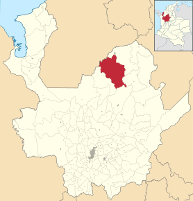Poziția localității Cáceres, Antioquia