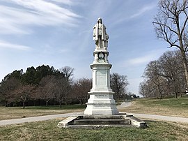 Monumen Columbus (1892; Achille Canessa, pematung; L. Hilgartner & Sons, fabricator), Druid Hill, Lake Drive, Baltimore, MD (32818600103).jpg