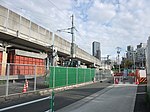 東京保線所に待機する工事用車両