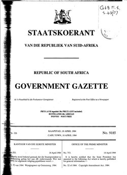 Copyright Amendment Act 1984 from Government Gazette.djvu