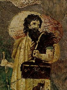 Kratés z Théb na nástěnné malbě ve Ville Farnesina v Římě