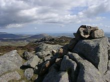 View of the 3 peaks - looking north from the highest peak. Creigiau Gleision peaks.jpg