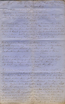 Hand written lyrics of "The Cullercoats Fishlass", by Ned Corvan, 1862. Cullercoats Fish Lass original lyrics.JPG