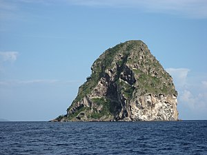 Rocher du Diamant as seen from Martinique