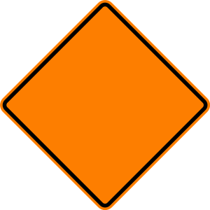 Diamond warning sign (orange).svg