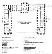 Layout of the ground floor of Meudon after the death of Louvois, 1695