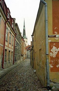 Drain pipes in Tallinn old town, Estonia 2004