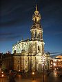 Dresden's Roman Catholic Cathedral (the Hofkirche) at night