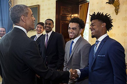 Jones meeting President Barack Obama with Duke teammates in 2015