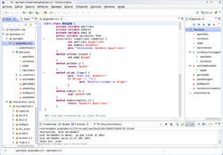 A Tcl file being edited in the Eclipse IDE Eclipse-dltk-itcl en fedora 11 con KDE 4.2.4.png