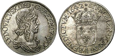 Louis d'argent of Louis XIII, 1642