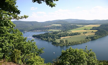 Edersee Schoene Aussicht auf Bringhausen