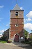 Sint-Ghislenuskerk met parkje, en klooster te Erquennes