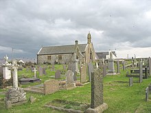 A view of the northern side of the church Eglwys St Beuno Church, Aberffraw - geograph.org.uk - 1027574.jpg