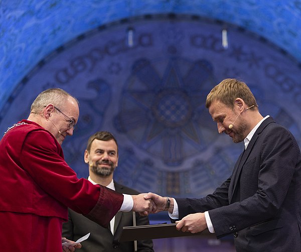 The artist duo Elmgreen & Dragset during the appointment of honorary doctorates at Norwegian University of Science and Technology (NTNU) in 2015