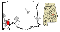 Location in Quận Elmore, Alabama