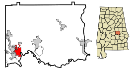Elmore County Alabama Incorporated and Unincorporated areas Coosada Highlighted.svg