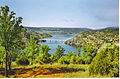 Embalse de La Tajera, rio Tajuña, en Torrecuadrada de los Valles (Guadalajara).