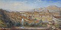 English school, 1st half of 19th Century - Watercolor - Florence vue de la piazza Michelangelo - 45x20cm.JPG