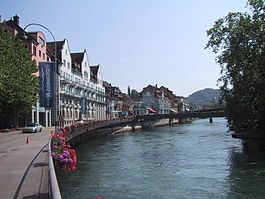 Ennetbaden village with Schiefer bridge