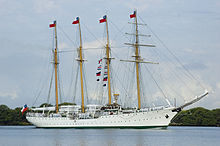 Training ship Esmeralda, used in 1973 as a detention and torture center. Esmeralda BE43.jpg