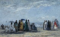 «Пляж в Трувілі», 1869, Художній музей, Сент-Луїс, Міссурі, США