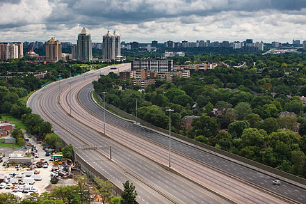An empty Highway 401 through Toronto following a series of propane explosions in 2008.