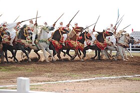 Tbourida durante a edição 2012 do El Jadida International Horse Show.