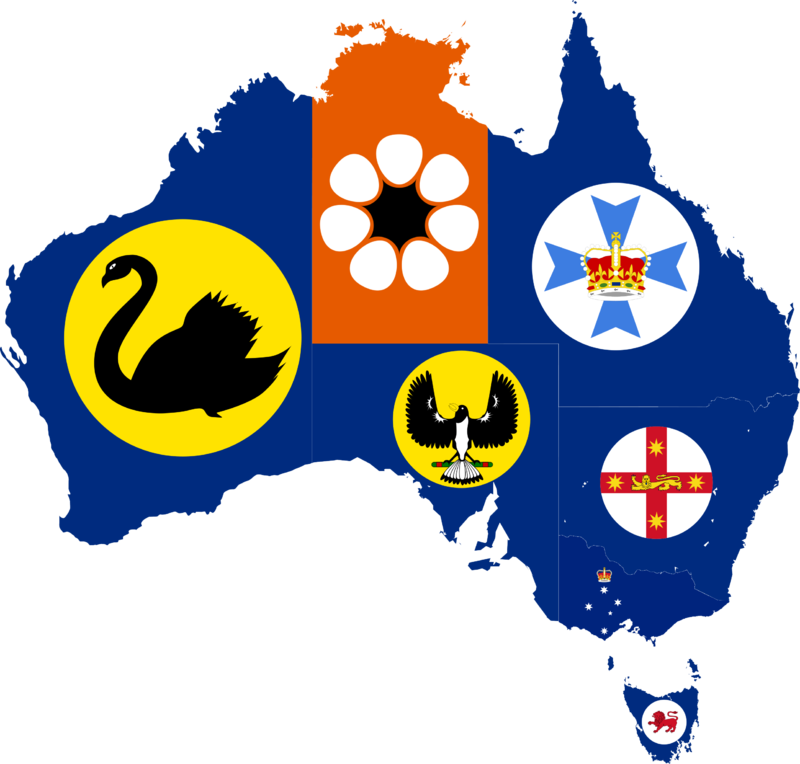 Flag-map of States and territories of Australia.png