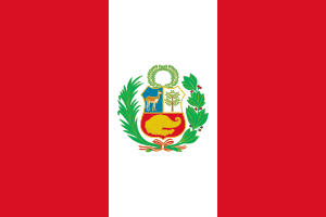 The state flag and ensign is used by the Peruvian government on land and sea