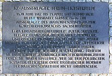 Gedenktafel KZ-Außenlager Lichterfelde