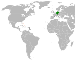 Localização da Alemanha e Bahamas