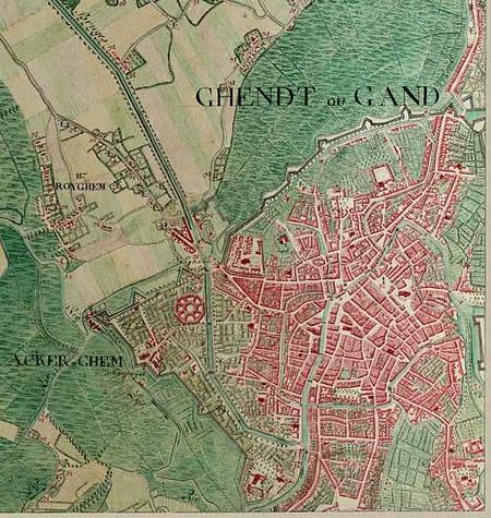 Ghent, Ferraris Map, 1775